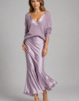 Women’s white women's satin maxi dress and knit set