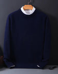 Men's beige cashmere jumper with crew neck