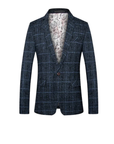 Men's navy blue tailored slim fit blazer