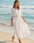 Women’s white women's cotton midi dress