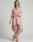 Women’s white women's tunic and pants two piece set