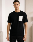 Men’s white men's textured t-shirt chest pocket