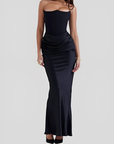 Maxi Dress Elegant Draped Silhouette for Women 2