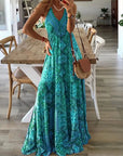 Maxi Dress Floral V Neck Relaxed Fit 0