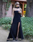 Maxi Dress High Slit Asymmetrical Hem Modern Design Evening Wear 6