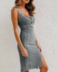Maya | White Midi Dress Slim Fit Adjustable Straps 0
