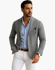 men's grey classic tailored lapel collar blazer