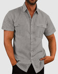 Men's Shirt Short Sleeve Relaxed Fit Dual Pockets 2