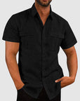 Men's Shirt Short Sleeve Relaxed Fit Dual Pockets 4