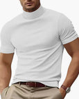 Men's T-Shirt Short Sleeve Turtleneck Fitted Body Plain Design Casual Wear 10