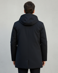 men's black hooded waterproof windproof winter jacket