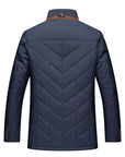 men's navy blue tailored quilted jacket business casual style