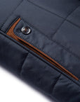 men's navy blue tailored quilted jacket business casual style