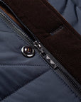 men's navy blue tailored quilted jacket business casual style