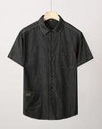 Mens Short Sleeve Button Up With Pockets 0