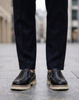 Men's chestnut brown leather slip-on loafers
