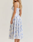 Midi Dress Corset Design Fitted Top Flowing Skirt Elegant Women 7