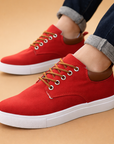 men's canvas low-top lace-up sneakers