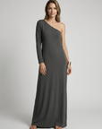 Women’s black women's one-shoulder maxi dress