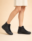 women's ankle boots low block heel