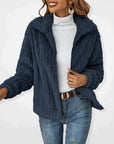 Women's beige longline fleece vest with zip and pockets