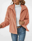 Women's beige longline fleece vest with zip and pockets