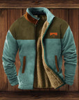 Light Brown Western Fleece Jacket ethnic pattern cosy winter