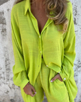 Women’s light brown women's linen two piece set