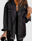 Women's black oversized denim jacket