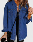 Women's black oversized denim jacket