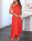 One Shoulder Midi Dress With Sleek Silhouette 1