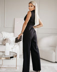 Women’s white women's v-neck jumpsuit wide leg