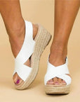 Orthopedic Sandals Wedge 2.5 Inch Adjustable Straps Leather Women 1
