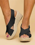 Orthopedic Sandals Wedge 2.5 Inch Adjustable Straps Leather Women 4