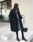 Women's coffee oversized wool blend trench coat