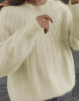 Women's cashmere jumper in blue, 100% premium cashmere, classic fit luxury winter knitwear