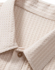 Polo Shirt Waffle Knit Relaxed Fit Casual Style 1