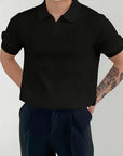 Men’s light brown men's ribbed cotton t-shirt mesh