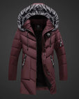 Men's Dark Blue Winter Coat insulated water-repellent adjustable hood