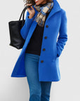 Women's khaki lightweight tailored coat with classic cut
