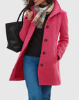 Women's khaki lightweight tailored coat with classic cut