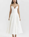 Sculpted Bodice A-Line Dress With Voluminous Skirt 0