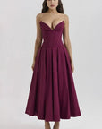 Sculpted Bodice A-Line Dress With Voluminous Skirt 7