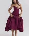 Sculpted Bodice A-Line Dress With Voluminous Skirt 8