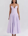 Sculpted Bodice A-Line Dress With Voluminous Skirt 9