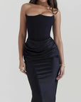 Sculpted Corset Satin Evening Gown 2