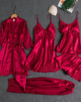 Women’s blue women's satin pyjama set