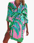 Shirt Dress for Women Long Sleeve Button Placket Knee-Length Loose Fit 5