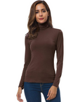 Women's coffee slim fit turtleneck jumper