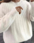 Women's cashmere jumper in pink, 100% premium cashmere, luxury soft winter knitwear